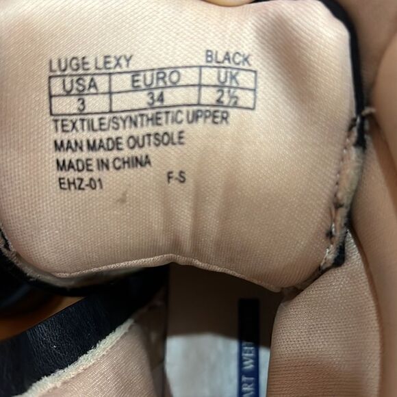 Stuart Weitzman Black faux Suede Combat Boots - Luge Lexy size 3 - Picture 8 of 9